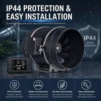 Ventilateur de gaine électrique 8 pouces en PP pour la ventilation des tentes de culture avec capteurs de température et d'humidité intégrés, contrôlable via application