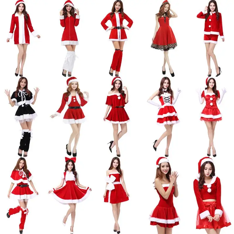Women Christmas Dress Sexy Santa Claus Hoodie Cosplay Costumes Christmas Party Dress For Girls Women Clothes