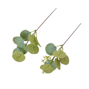 Laixing <b>Artificial</b> Eucalyptus Cuttings 30cm <b>Silk</b> With Fruit Decorative <b>Flower</b> For Home DIY Decoration - Product Image 5