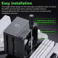 SNOWMAN TDP 180W Noir Blanc Air CPU Refroidisseur 6 Caloducs 90x90x25mm PWM Ventilateur pour Intel LGA1700/1366/1200/115X AMD AM4/AM5