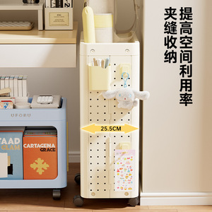 Uforu <b>Under</b> Desk Storage Rack 2 Tier Foldable Pegboard Trolley With Wheels For Books And Stationery Organizing - Product Image 2