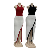 New Summer Elegant Frauen kleid Sexy Multi color Split Strickkleid Casual Tight Mini kleid