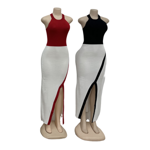 Nuovo vestito da donna elegante estivo vestito Sexy in maglia Modulare multicolore abito Casual stretto <span class=keywords><strong>Mini</strong></span> abito - Product Image 2