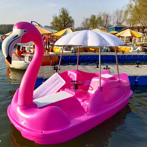 Nouveau bateau flamant rose en LLDPE pour 4 personnes, équipement de jeu aquatique de haute qualité, pédalo à vendre - Product Image 1