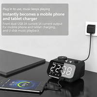 Speaker Bluetooth Hotel Jam Alarm Radio FM di Samping Tempat Tidur Pengisian Daya Nirkabel dengan Layar LED USB Ganda untuk Kamar Tamu