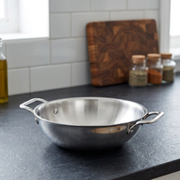 Casserole à soupe en acier inoxydable 3 couches avec couvercle en verre, intérieur antiadhésif et compatible induction pour la préparation des aliments à la maison