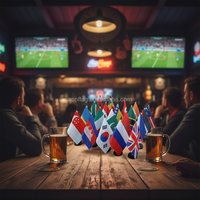 Fournisseur Meilleur vendeur 2026 Drapeaux nationaux du monde Drapeau de table de bureau en polyester Drapeaux de bureau personnalisés Stand ABS PVC Flagepole CUP
