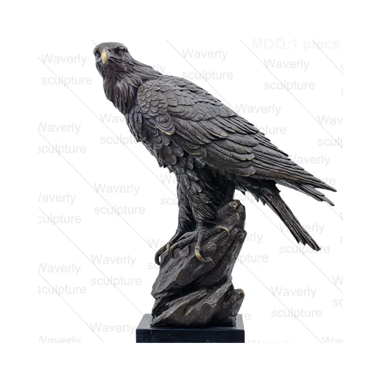 High End Custom Design Art Metal Animal Statue Handmade Casting Outdoor Indoor Vivid Realistic Bronze Eagle Sculptures Statue