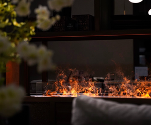 Cheminée électrique sans fumée à vapeur d'eau contemporaine pour salon intérieur, flamme LED sous le support <span class=keywords><strong>TV</strong></span> - Product Image 6