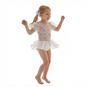 Nouveau Maillot de Bain Une Pièce Personnalisable Style Sirène pour Filles 2025 – Nouvelle Collection Été Design Occidental Vêtements de Natation pour Petites Filles - Product Image 1