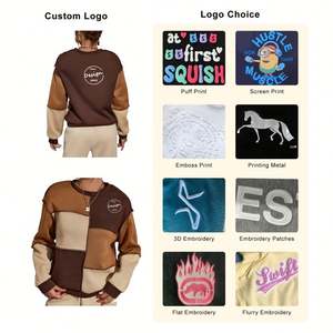 เสื้อสเวตเตอร์คอกลมผ้าฝ้ายผ้าขนแกะสำหรับผู้หญิงเสื้อกีฬาพิมพ์ลายสกรีนผ้าไหมทรงหลวมออกแบบได้ตามที่ต้องการ - Product Image 2