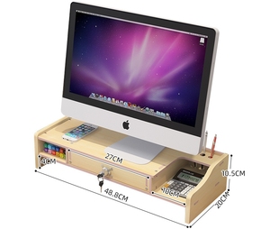 Support de moniteur en bois réglable à faire soi-même, rehausseur de moniteur en bambou pour ordinateur, ordinateur portable, imprimante, <span class=keywords><strong>organisateur</strong></span> de <span class=keywords><strong>bureau</strong></span> - Product Image 2