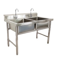 Wastafel Baja Anti Karat 1.0mm Berkualitas Tinggi dengan Lapisan Pembersih Otomatis, Kapasitas Beban 300kg/m, untuk Dapur Komersial dan Sekolah