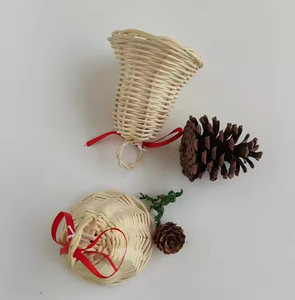 Décor de Noël cloche en rotin fournitures de décoration de Noël pour arbre de Noël vacances suspendus - Product Image 2