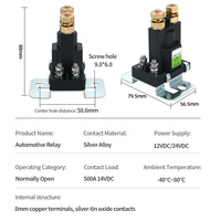Relé de Arranque Automático LCTC, CC 12V 24V 500amp, Interruptor de Alta Corriente, Relé de Potencia para Automóvil, Contactor Normalmente Abierto para Cortacésped y Tractor
