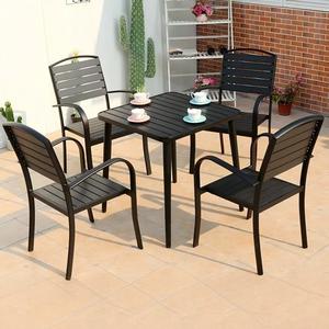 Outdoor Furniture Set French Coffee Table <b>Plastic</b> Wood <b>Dining</b> Set for Courtyard Villa Hotel & Park Use - Product Image 6