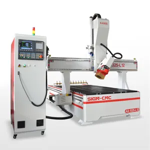 4 axis ATC wood cnc router of A8-1325-L12 A8 series woodworking machine with swing head for carving surface marerials