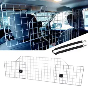 JH-Mech ODM Car Dog Barrier Safety Car Seat & Trunk Divider doppio guinzaglio SUV Mesh White Metal Dog Barrier Car