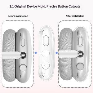 Funda Protectora Multifuncional de Diseño Transparente <span class=keywords><strong>para</strong></span> <span class=keywords><strong>Airpods</strong></span> Max, Carcasa Suave con Superficie en Relieve - Product Image 6