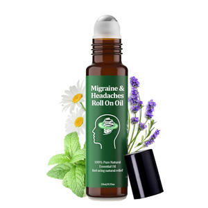 Label pribadi minyak migrain gulung pada minyak dengan <span class=keywords><strong>Peppermint</strong></span>, minyak esensial Lavender untuk sakit kepala dan sakit kepala meredakan sakit perawatan diri - Product Image 1