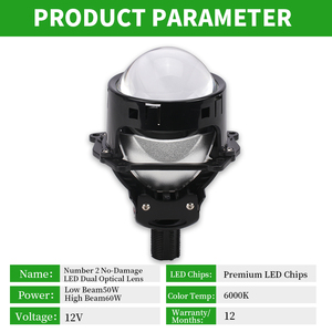 YUFING 3,0 pulgadas matriz Bi led proyector lente para H7 coche faro Tuning matriz luces LED 60W 6000LM - Product Image 3