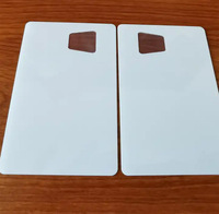 Carte d'identité PVC personnalisée avec fenêtre transparente imprimée en offset, carte PVC vierge avec fenêtre transparente, carte blanche vierge avec fenêtre transparente pour badge d'événement