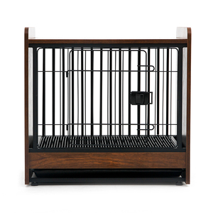 Modern Metal Wooden <strong>Cage</strong> for Pet End Table <strong>Dog</strong> Crate Furniture With Tray - Product Image 2