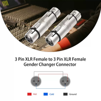 Connecteur XLR, adaptateur XLR 3 broches femelle vers XLR 3 broches femelle pour mélangeurs/microphones et amplificateurs