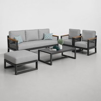 Meubles de jardin, table et chaises de jardin pour villa, ensemble de salle à manger extérieure en teck de luxe, table extérieure pour hôtel, ensemble de salle à manger extérieure pour hôtel