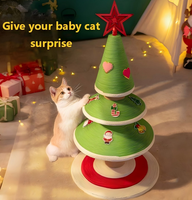 SunCharm Nouveau Design Personnalisé Série Noël Arbre à Gratter pour Chat en Bois de Sisal avec Cadre Patte de Chat, Hauteur Réglable et Résistant à l'Usure
