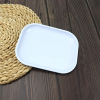 Plateau à rouler en étain blanc 18*14CM avec logo personnalisé, ensemble plateau à herbes pour fumer avec couvercle magnétique, écologique