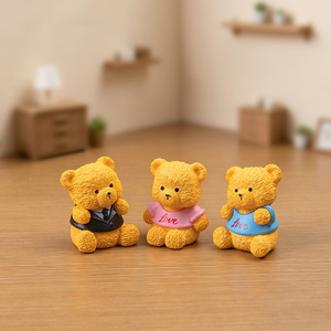 卸売のかわいいカップルのテディベアフィギュア、ミニベアオーナメント、結婚式のデスクトップ、車のダッシュボード、家の装飾工芸品、ギフト - Product Image 3