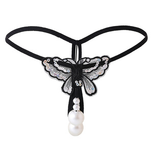 Ding Zhi Mei Culotte string sexy grande taille avec insert perlé, sous-vêtement respirant pour stimulation adulte, été 2024 - Product Image 5