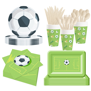 Juego de Vajilla Desechable DAMAI con Diseño Deportivo de Balón de Fútbol, Platos, Vasos y Servilletas de Papel para Fiestas Infantiles - Product Image 2