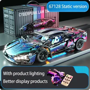 Set di Costruzioni Auto da Corsa RC Elettrica Nera e Viola da 1314 Pezzi, Modello Fai-da-Te con Telecomando - Product Image 4