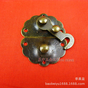 Chengyu A019 Antique Bronze Metal Buckle Keyless Durable <b>Cabinet</b> Door <b>Lock</b> Traditional Design Golden Bronze Finish - Product Image 1