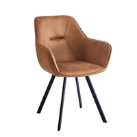 Chaise de salle à manger en cuir PU au design populaire avec pieds en métal pour la maison, le bureau, le bar, l'appartement et la salle de sport