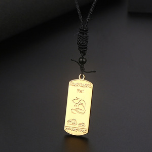Collier personnalisé en acier inoxydable plaqué or carte de tarot 12 <span class=keywords><strong>horoscope</strong></span> signe du zodiaque collier pendentif tressé en corde de nylon noir - Product Image 6