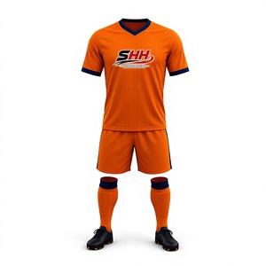 Maillots de football personnalisés de haute qualité, uniforme d'équipe, short de football, impression par transfert thermique, respirant, 100% polyester élastique - Product Image 1