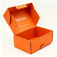 Boîte en papier orange recyclable, personnalisable, avec design gratuit, pour chaussures de sport, sandales, talons hauts, emballage en gros