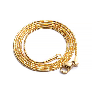 Toptan Siyah ve Altın Kaplama Paslanmaz Çelik Yuvarlak Yılan Zinciri Kolye [ 0.9 / 1.2 / 1.5 / 2.0 / 2.4 / 3.2mm ] - Product Image 4