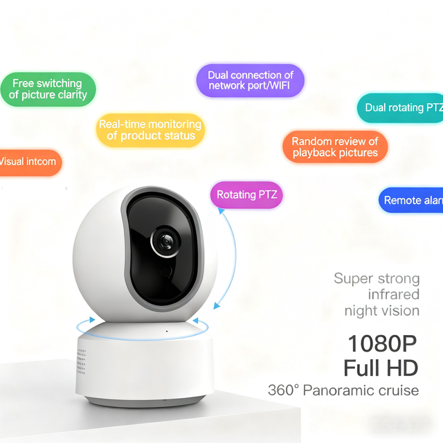 AI Auto Sleep Privacy Protection Security Camera 1080P PTZ Two-Way Talk Motion Detection Night Vision WiFi Camera for Home