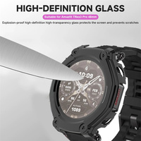 Aibangjia Étui pour Amazfit T-Rex3 PRO 48MM Smartwatch Housse de protection en verre trempé Protecteur d'écran PC Hard Bumper