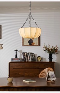 Lampe suspendue vintage française Wabi-Sabi, élégante <span class=keywords><strong>suspension</strong></span> <span class=keywords><strong>en</strong></span> <span class=keywords><strong>tissu</strong></span> <span class=keywords><strong>en</strong></span> forme de parapluie, luminaire suspendu <span class=keywords><strong>pour</strong></span> salon, <span class=keywords><strong>chambre</strong></span> ou restaurant - Product Image 2