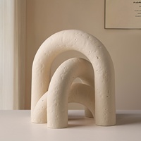 Ensemble de sculptures en arc Wabi Sabi, style nordique artisanal, décorations géométriques en céramique pour la maison, ornements décoratifs abstraits, vente en gros