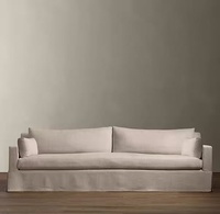Baumwoll- und Leinen-Sofa im Französischen Landhausstil – RH Waschbarer Stoff für Wohnzimmer, Apartments und Hotels