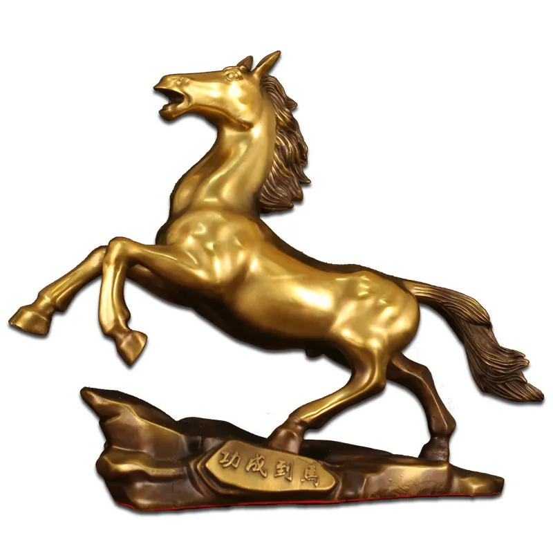 Заводская изготовленная по индивидуальному заказу латунная Скульптура Фэн-шуй Фортуны новый дом статуя металлическая поделка лошадь орнаменты на заказ