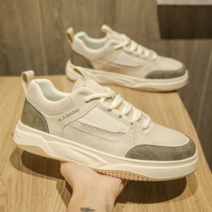 Zapatillas blancas de suela gruesa, ligeras, transpirables y versátiles de nuevo estilo para mujer. Calzado deportivo informal de suela blanda que aumenta la altura, color blanco - Product Image 6