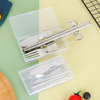 Ensemble de couverts de camping pour étudiants, écologique, portable, en acier inoxydable 304, cuillère, baguettes, couteau, fourchette pliables, pour les voyages en plein air