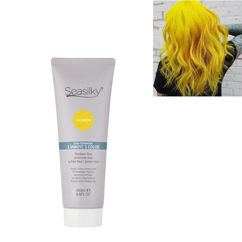 Premium-Qualität Semi-Permanent Lemon Color Conditioning Cream Färben & Pflegen Parabe nfrei 260ml